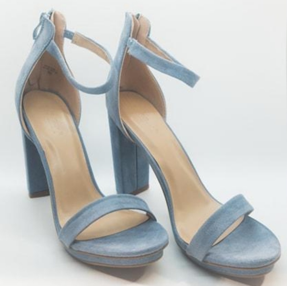 Blue Chunky heels